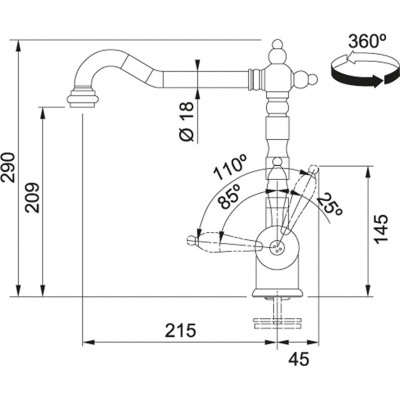 Franke Particolare Old England classic kitchen faucet bronze 115.0028.205