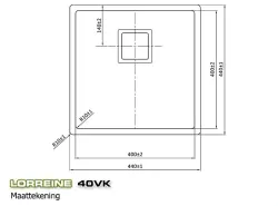 Lorreine 40VK Exclusive nerezový dřez 40x40 cm plochá instalace, spodní montáž a vrchní montáž 1150178273