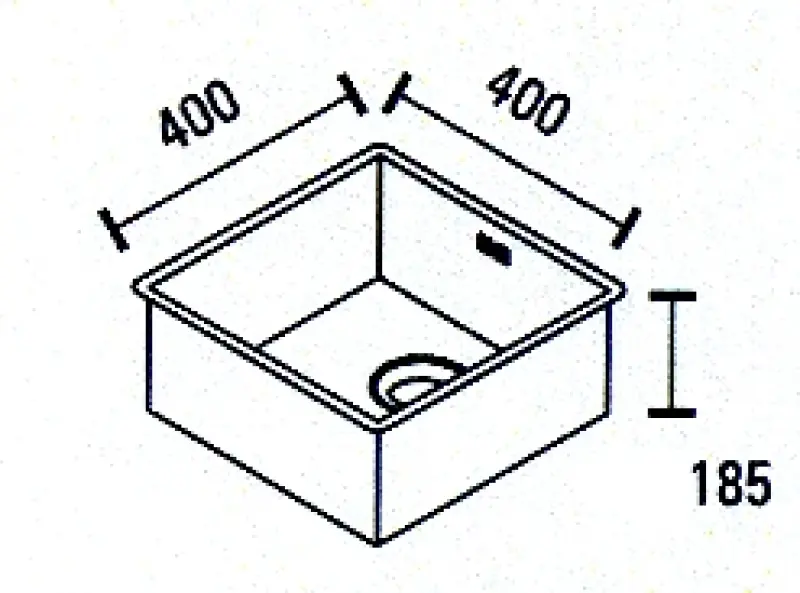 ABK Bingara 40fvi nerezový dřez 40x40cm plochá vestavba, spodní montáž a horní montáž BIN40FVI