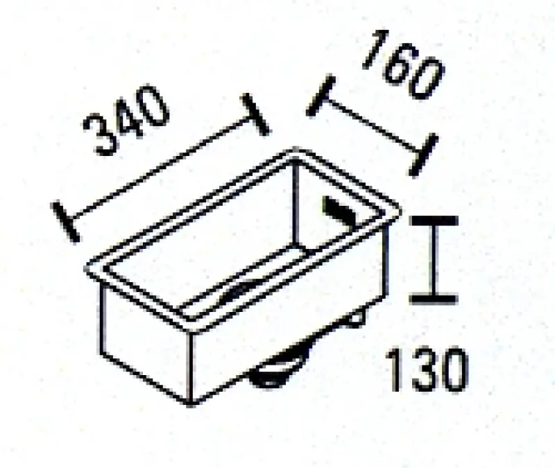 ABK Baronga malý nerezový dřez 16x34 cm pro plochou montáž, spodní montáž a horní montáž BAR16FVI