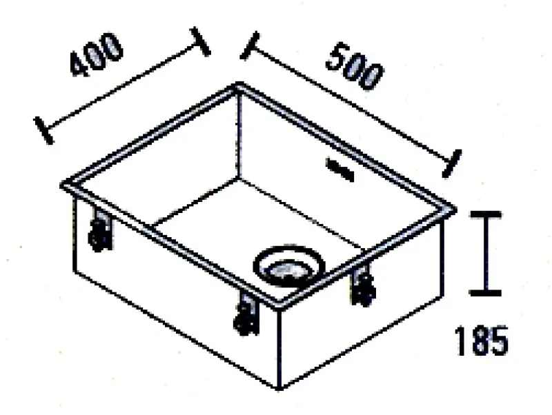 ABK Baronga nerezový dřez 50x40 cm pro plochou, spodní a horní montáž BAR50FVI