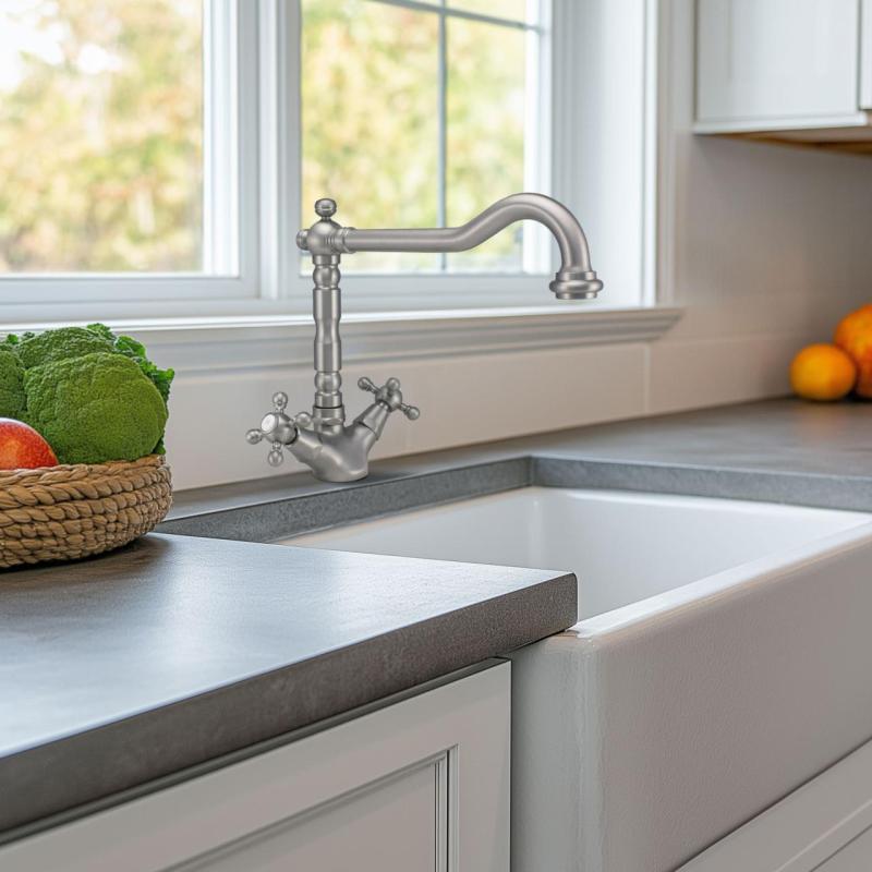 PB Nostalgická kuchyňská baterie V1910 Nerezová ocel