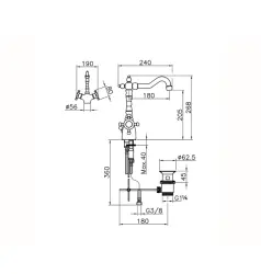 Huber Victoria Termostatická umyvadlová baterie Chrom-Zlato VTT520107G