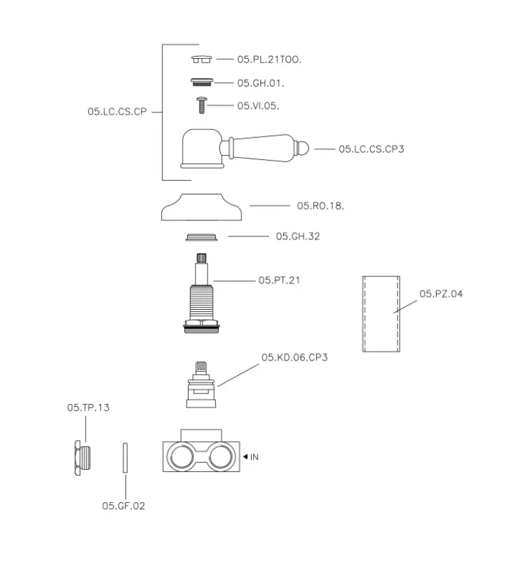 Huber Croisette Přepínací ventil Bronz 1/2 CS00027027