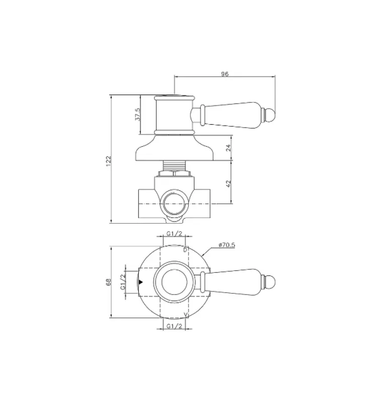 Huber Victorian 2-cestný přepínač nerez 653.VT01H.NS
