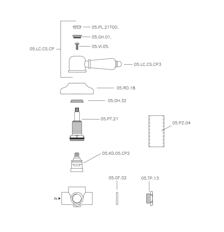 Huber Croisette Přepínací ventil Bronz 1/2 653.CS01H.BA