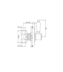 Huber Victorian vestavěný uzavírací ventil RVS VT0003102A