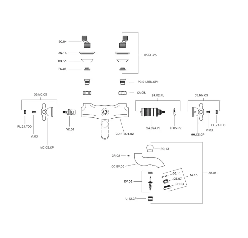 Huber Croisette Termostatická Koupelnová Baterie Bronzová CST2701027
