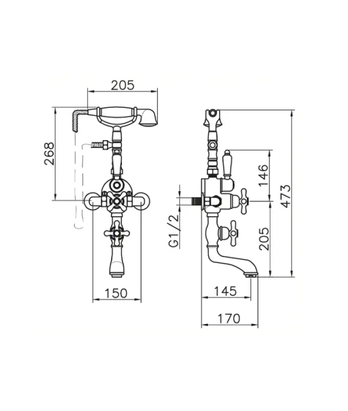 Huber Croisette termostatická vanová baterie Bronz 198.CS01H.BA