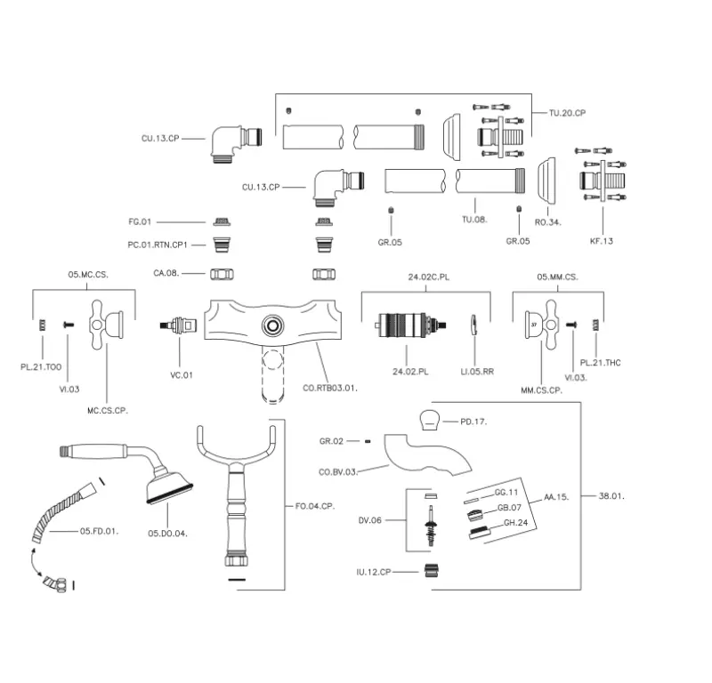 Huber Croisette Stojánová vanová baterie Bronz CST3901027