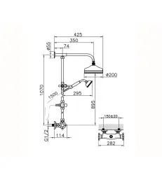 Huber Victorian Termostatická sprchová sada RVS 390.VT21H.AC