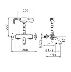 Huber Croisette Termostatická sprchová baterie Bronz CST3301027