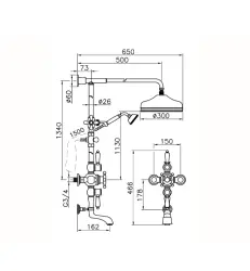 Huber Victoria Termostatická Sprcha/Vana Set 30cm Chrom 592.VN31H.CR