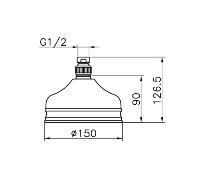 Huber Nostalgická dešťová sprcha 15cm Chrom 05.SO.01H.CR