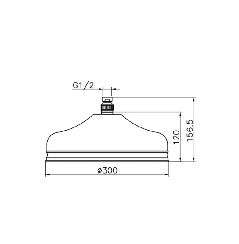 Huber Nostalgická velká klasická dešťová sprcha 30 cm nerezová ocel 05.SO.03H.AC