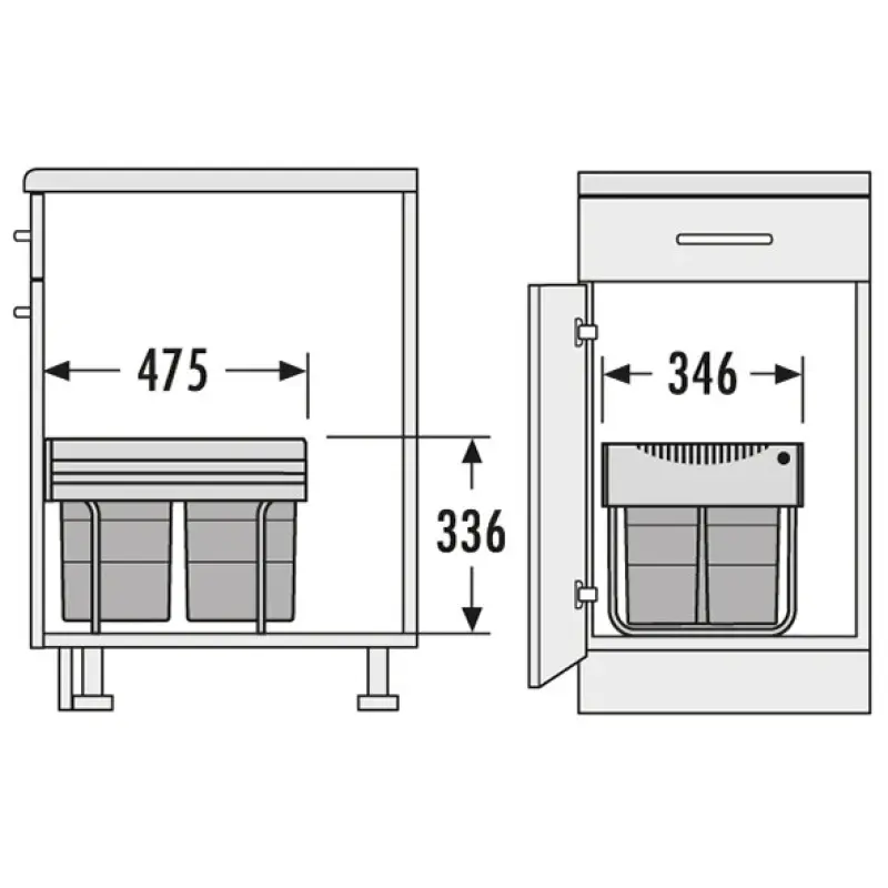 Hailo Tandem S 3 Odpadkový koš 1x18+2x8,5l 1153449232