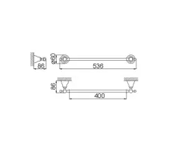 Huber Croisette Klasický Ručníkový Držák 40cm Chrom 4012.01H.CR
