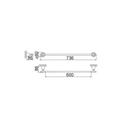 Huber Croisette Klasický Ručníkový Držák 60 cm Chrom 4014.01H.CR