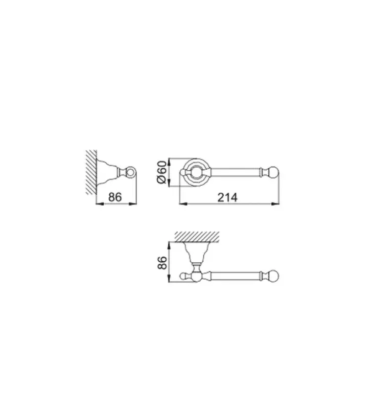 Huber Croisette Klasický držák na toaletní papír Chrom 4034.01H.CR