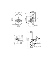 Huber Victorian Termostatická vestavná sprchová sada RVS 910.VT01H.AC