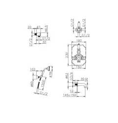 Huber Victorian Termostatická Vstavaná Vaňovo-Sprchová Sada Chróm 915.VT01H.CR