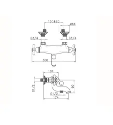 Huber Croisette Termostatická sprchová baterie Chrom/Zlato CST270107G
