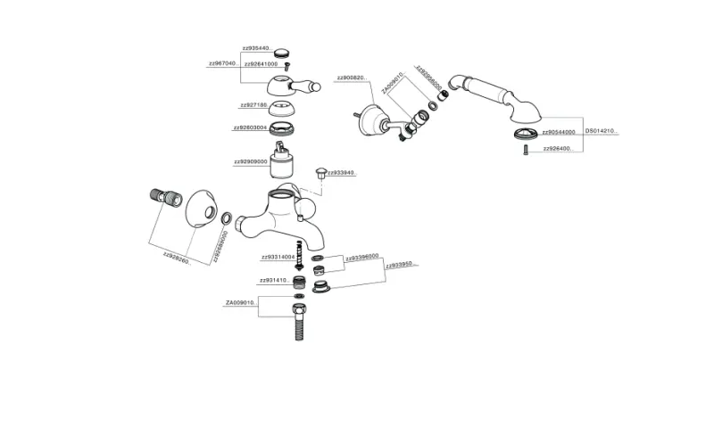 Huber Croisette vanová baterie s ruční sprchovou soupravou Chrom CM00012021