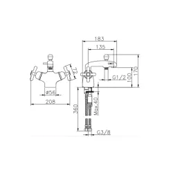 Huber Croisette Termostatická sprchová baterie Chrom/Zlato CST620107G