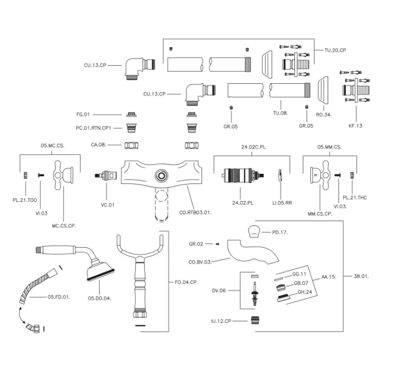 Huber Croisette stojánková umyvadlová baterie zlatá CST390102G