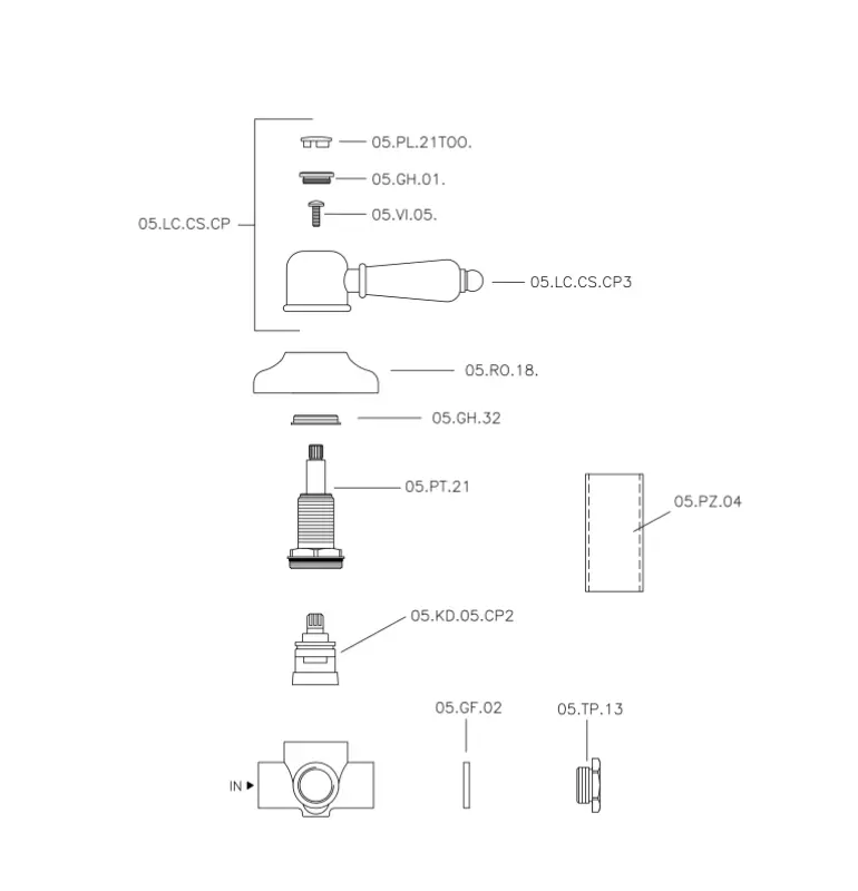 Huber Croisette Přepínací ventil Zlatý 653.CS01H.AG