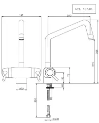 Huber Clinic Plus termostatická kuchyňská baterie chrom CPT6501021