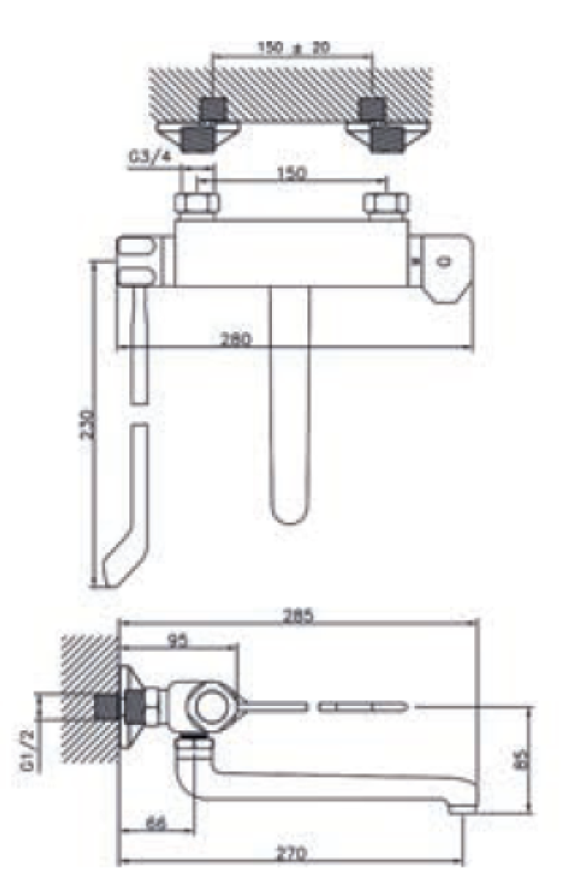 Huber Clinic termostatická kuchyňská baterie chrom 571.08LCH.CR