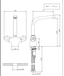 Huber Prima termostatická kuchyňská baterie chrom 117P01HCR