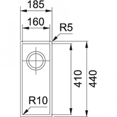 Franke Sirius 2 S2D 110.16 plastový malý bílý dřez 16x41cm pro montáž pod desku 125.0252.233