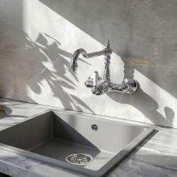 Nostalgická kuchyňská baterie Hermitage R nástěnná baterie Chrom 10.9021