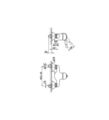 Cisal Arcana Royal Shower Mixer Old Copper AY00044126