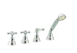 Cisal Arcana Keramische 4-gats badmengkraan voor badrandmontage Goud AC00029024