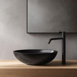 Waterevolution Flow vysoká umyvadlová baterie pro umyvadlové mísy včetně click waste, matná černá T115PR