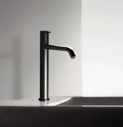 Waterevolution Flow vysoká umyvadlová baterie pro umyvadlové mísy včetně click waste, matná černá T115PR