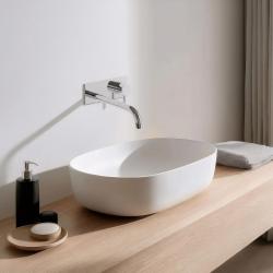 Waterevolution Flow vestavěná umyvadlová baterie s krycí deskou chrom s výtokem 25 cm T1161B01-25