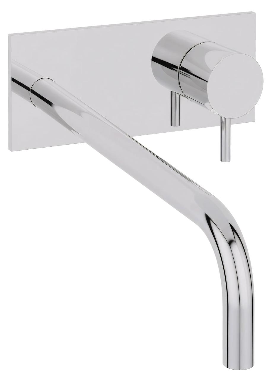 Waterevolution Flow vestavěná umyvadlová baterie s krycí deskou chrom s výtokem 25 cm T1161B01-25