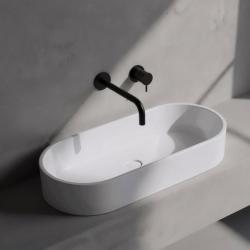 Vodní revoluce Flow vestavěná umyvadlová baterie matná černá s výtokem 25 cm T116BPR-25