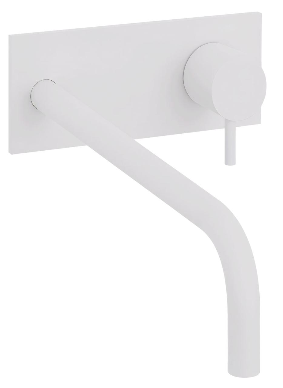 Waterevolution Flow vestavěná umyvadlová baterie s krycí deskou matná bílá s výtokem 25 cm T1161BBR-25