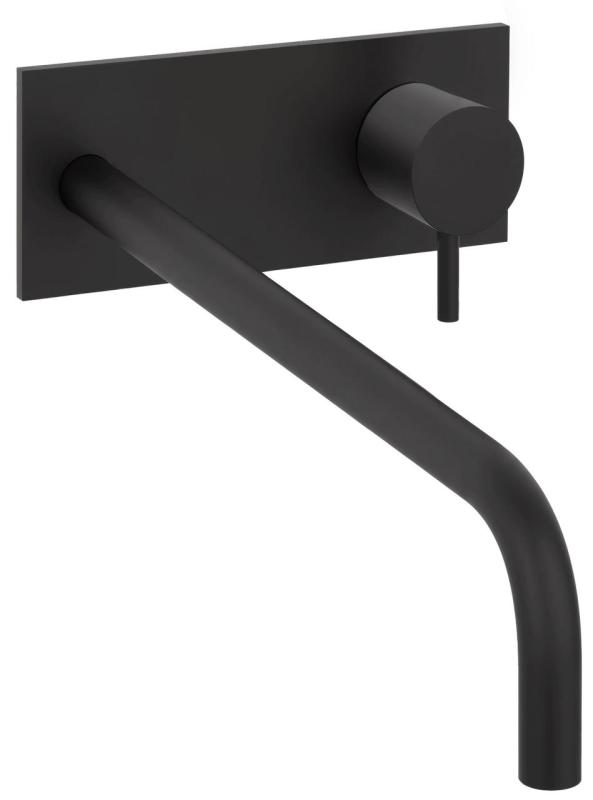 Waterevolution Flow vestavěná umyvadlová baterie s krycí deskou matná černá s výtokem 25cm T1161BPR-25