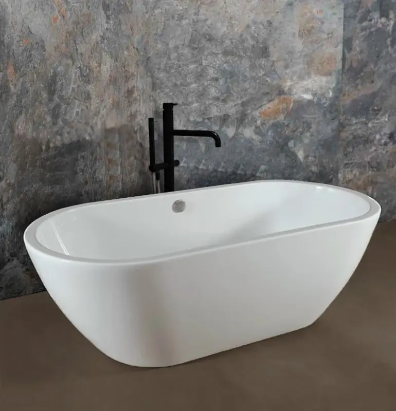 Waterevolution Flow volně stojící vanová baterie s ruční sprchou matná černá T133PR