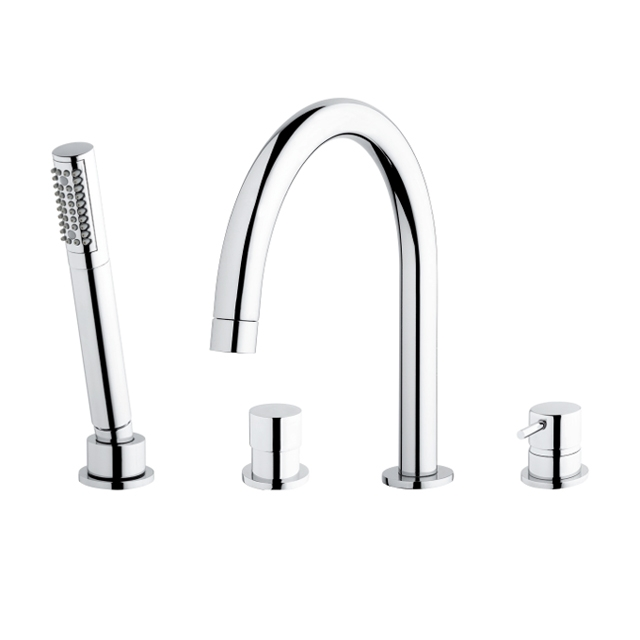 Waterevolution Flow 4-otvorová baterie pro montáž na okraj vany Černá T138PR