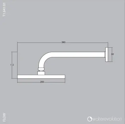 Waterevolution Flow hlavová sprcha 200 mm s nástěnným připojením chrom T164101