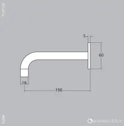 Waterevolution Flow vanová výtoková hubice matná bílá T167115BR délka výtoku 15 cm