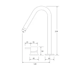Waterevolution Flow 2-otvorová umyvadlová baterie matná bílá s malým výtokem ve tvaru V 120mm T1121VBR