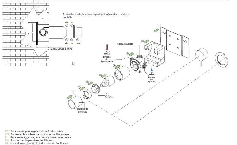 Waterevolution Flow Vestavěný směšovací ventil Chrom 1208512402